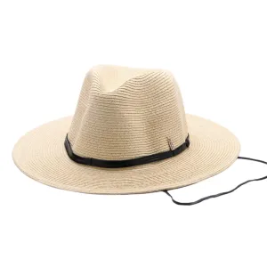 GOING PLACES, Paper Ribbon and Polyester Stowable (crushable) Travel Hat - UPF 50 , ONLY NATURAL