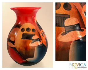 Hand Made Cuzco Colorful Ceramic Vase - The Monastery | NOVICA