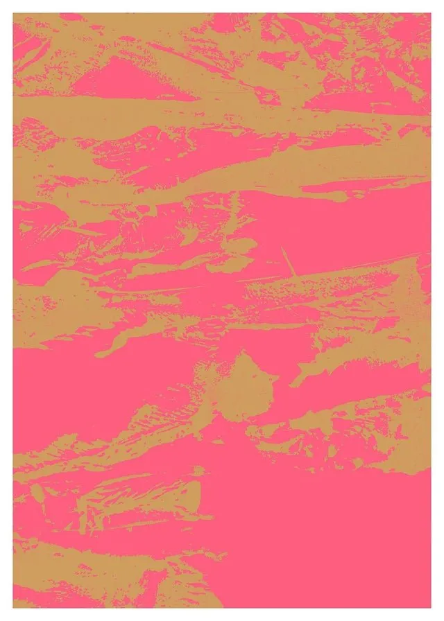 Inky Pink and Gold Graffiti Print