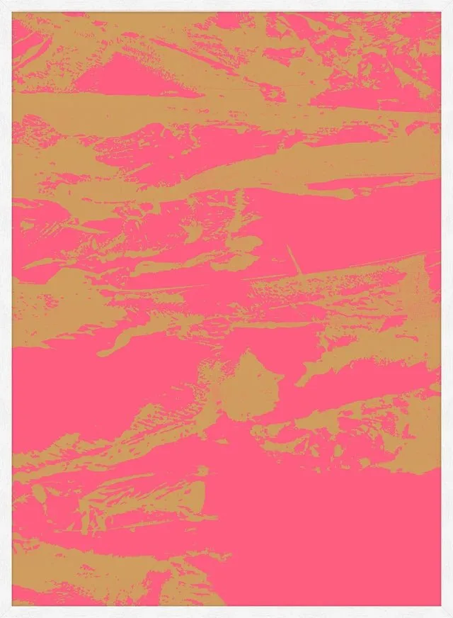 Inky Pink and Gold Graffiti Print