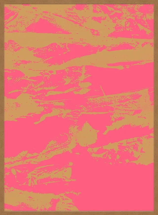 Inky Pink and Gold Graffiti Print