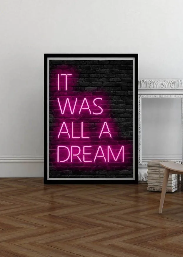 It Was All A Dream Neon Print Pink