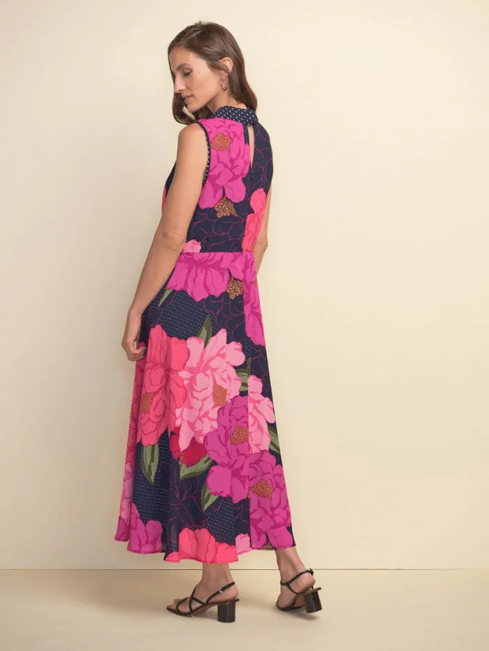 Joseph Ribkoff S Pink Floral Maxi Dress 211279