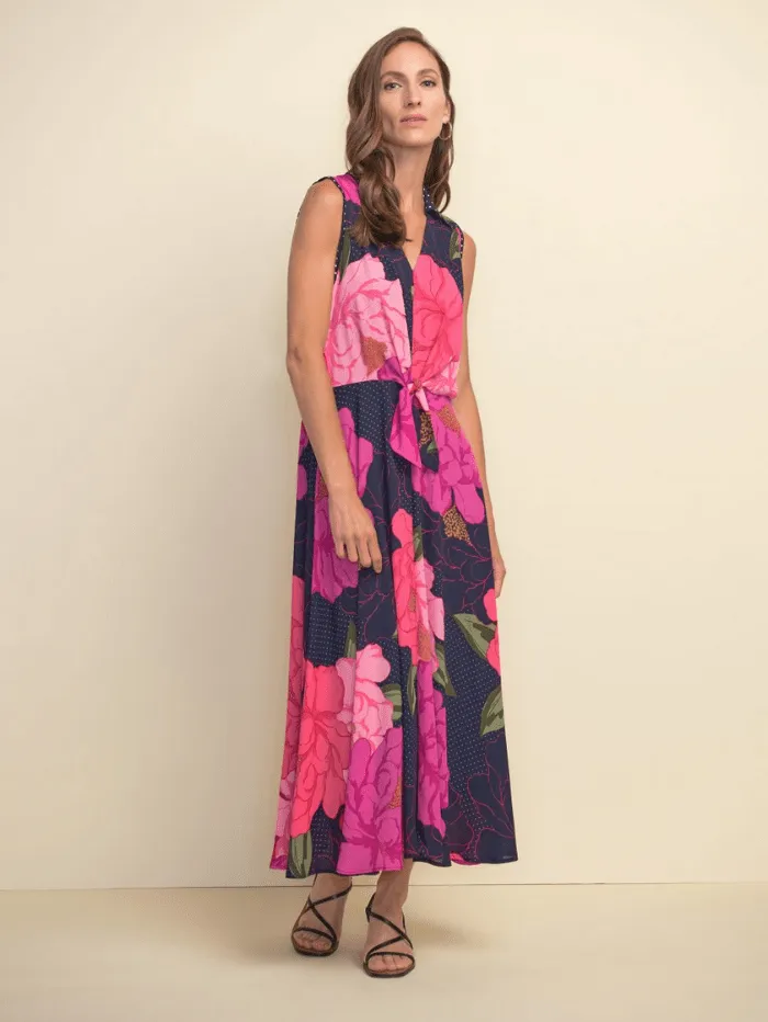 Joseph Ribkoff S Pink Floral Maxi Dress 211279
