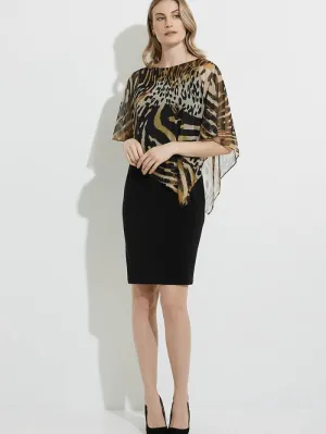 Joseph Ribkoff T Animal Print Black Dress 224173 295