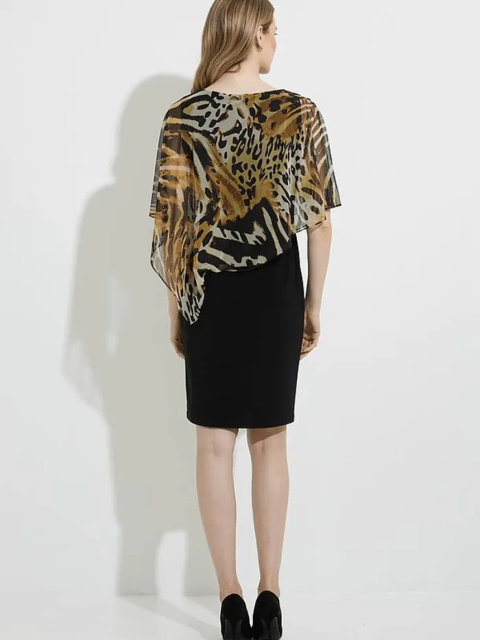 Joseph Ribkoff T Animal Print Black Dress 224173 295
