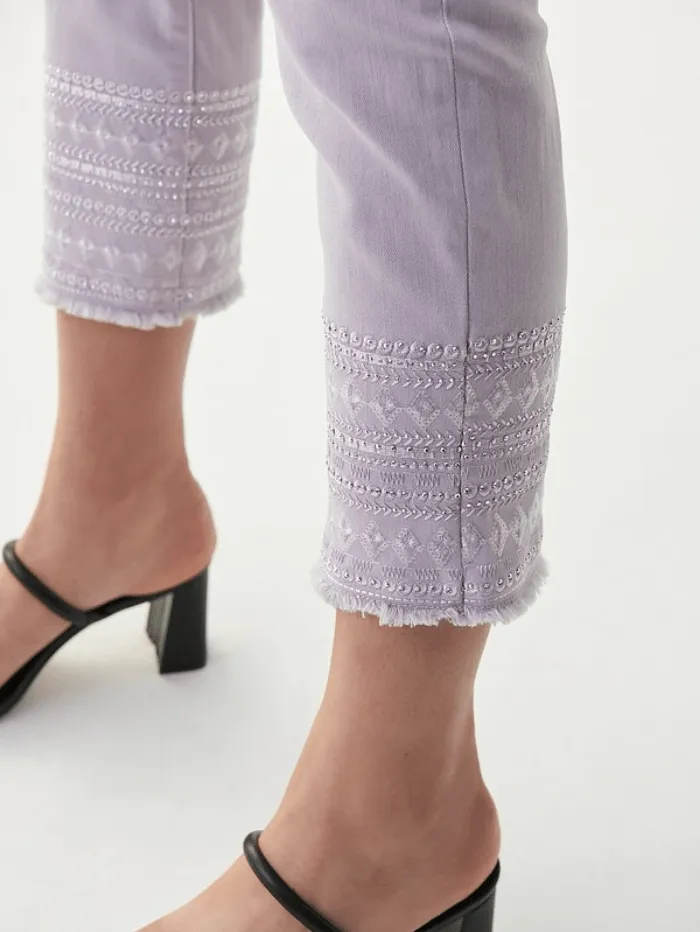 Joseph Ribkoff T Pale Lavender Jewelled Jeans 221934 3873