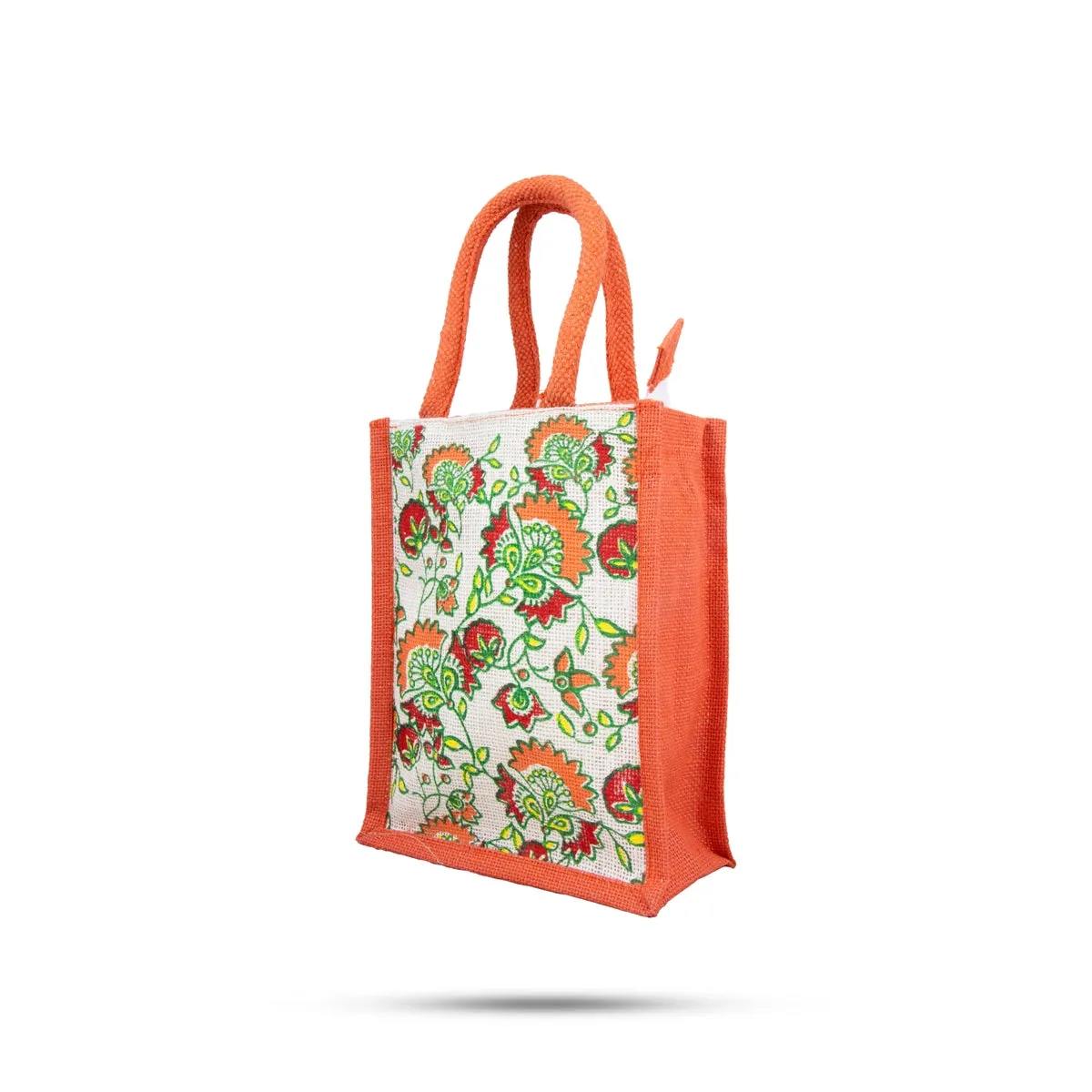 Jute Bag with Zip - 10 x 8 Inches | Handbag/ Tote Bag for Women/ Assorted Colour and Design