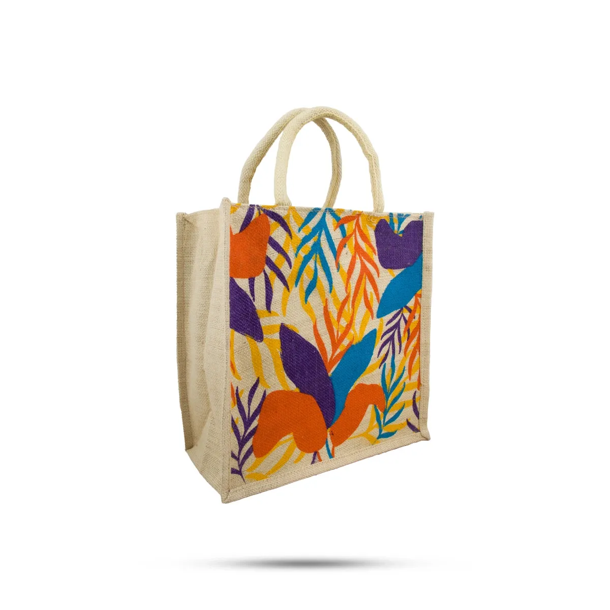 Jute Lunch Bag with Zip - 12 x 12 Inches | Jute Bag/ Handbag/ Tote Bag for Women