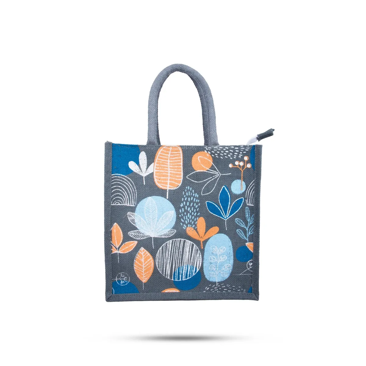 Jute Lunch Bag with Zip - 12 x 12 Inches | Jute Bag/ Handbag/ Tote Bag for Women