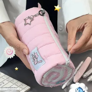 Kawaii pink cake roll pencil case
