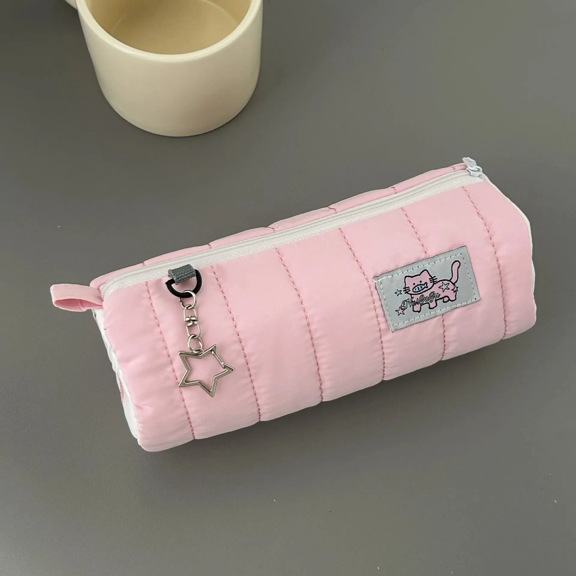 Kawaii pink cake roll pencil case