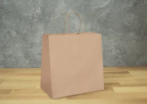 Kraft Paper Take-Out Bag (250pcs) | Medium Paper Bag | PTH Handle | 11" X 11" X 6"