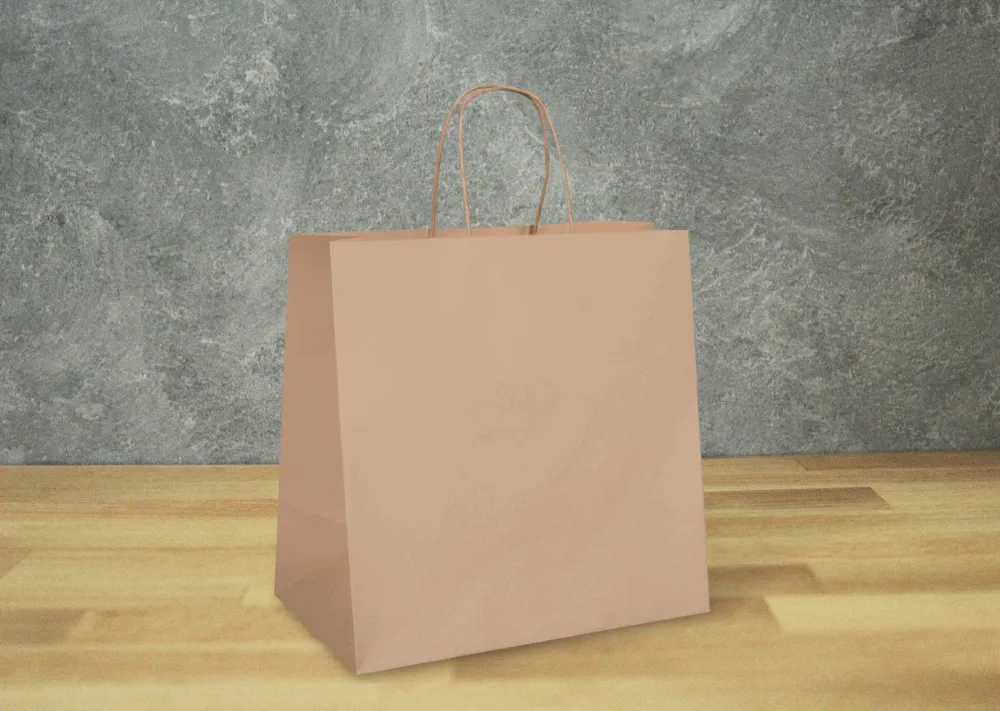 Kraft Paper Take-Out Bag (250pcs) | Medium Paper Bag | PTH Handle | 11" X 11" X 6"