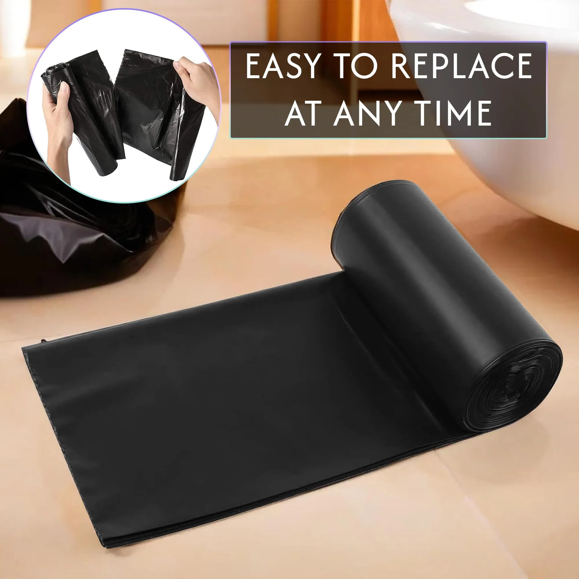 Kuber Industries (Small) Eco - Friendly Dustbin Bags - (90 Pcs) Leakproof | Odour Free | Strong Garbage Bags - For Trash And Waste - Dustbin Covers For Home And Office (19 x 17 Inches) (Black)