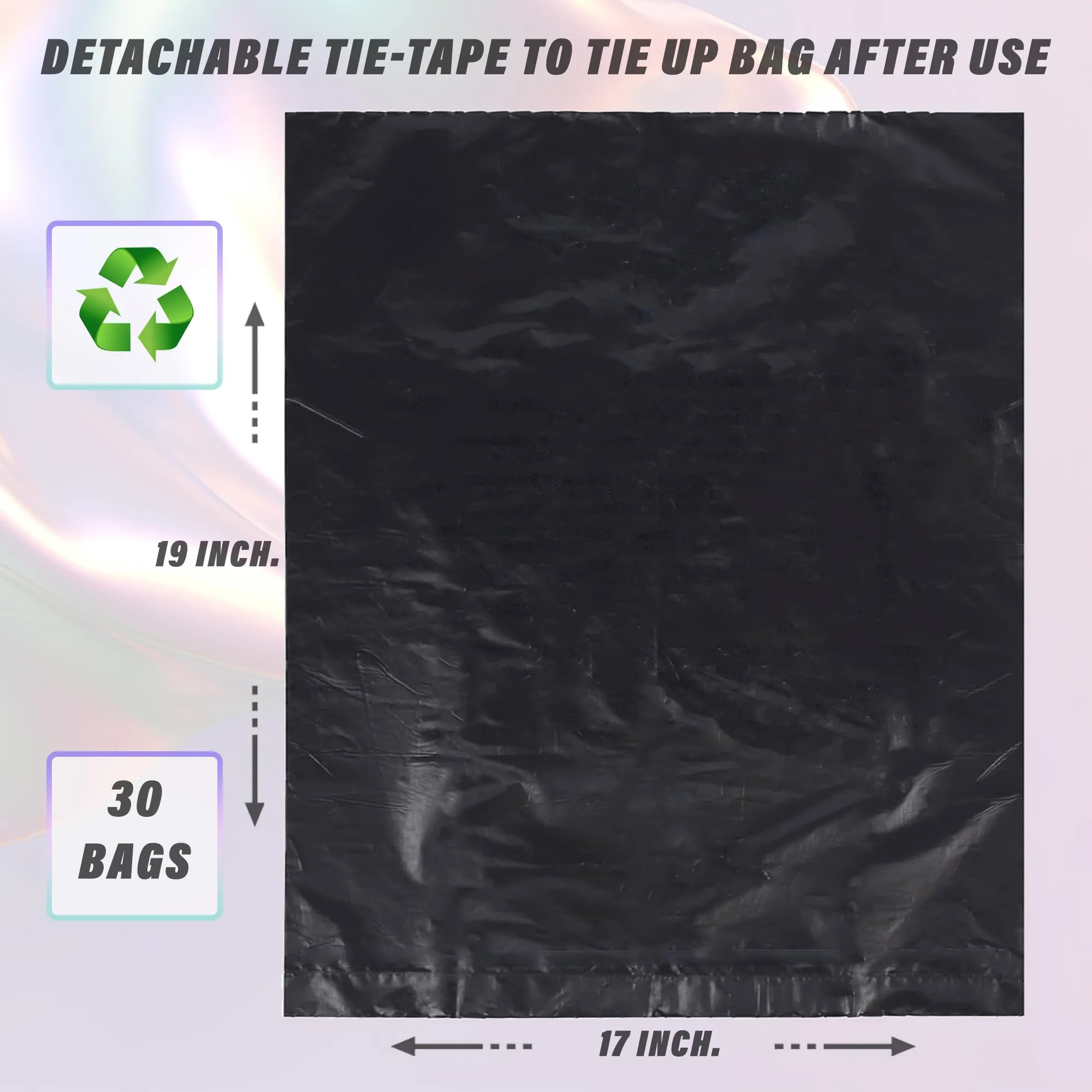 Kuber Industries (Small) Eco - Friendly Dustbin Bags - (90 Pcs) Leakproof | Odour Free | Strong Garbage Bags - For Trash And Waste - Dustbin Covers For Home And Office (19 x 17 Inches) (Black)