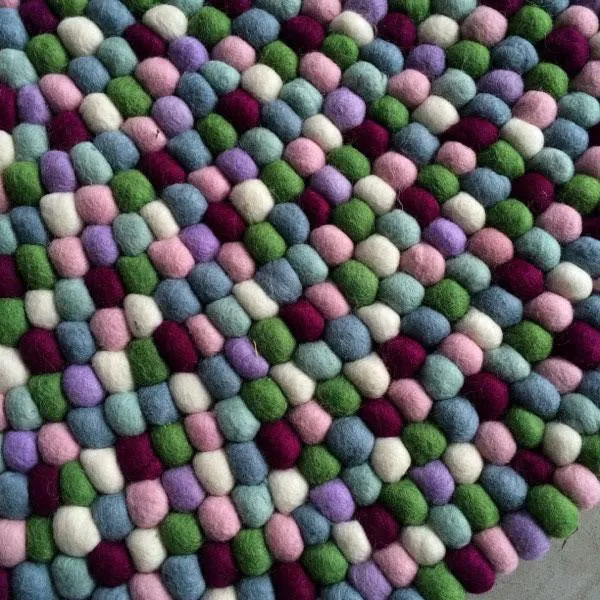 Lavender Garden Felt Ball Rug