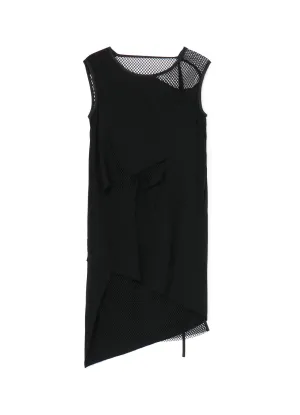 LAWN   MESH SLEEVELESS LAYERED DRESS