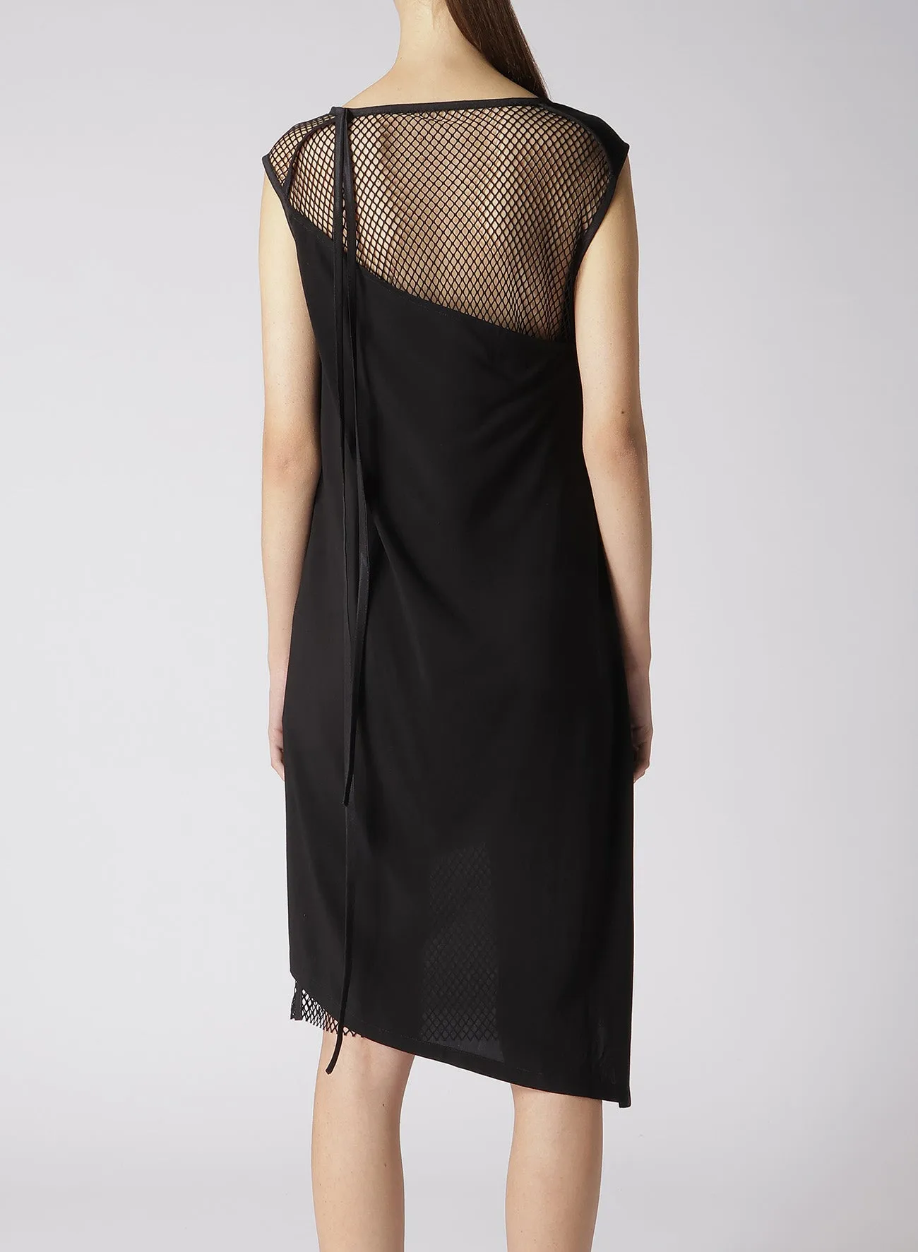 LAWN   MESH SLEEVELESS LAYERED DRESS