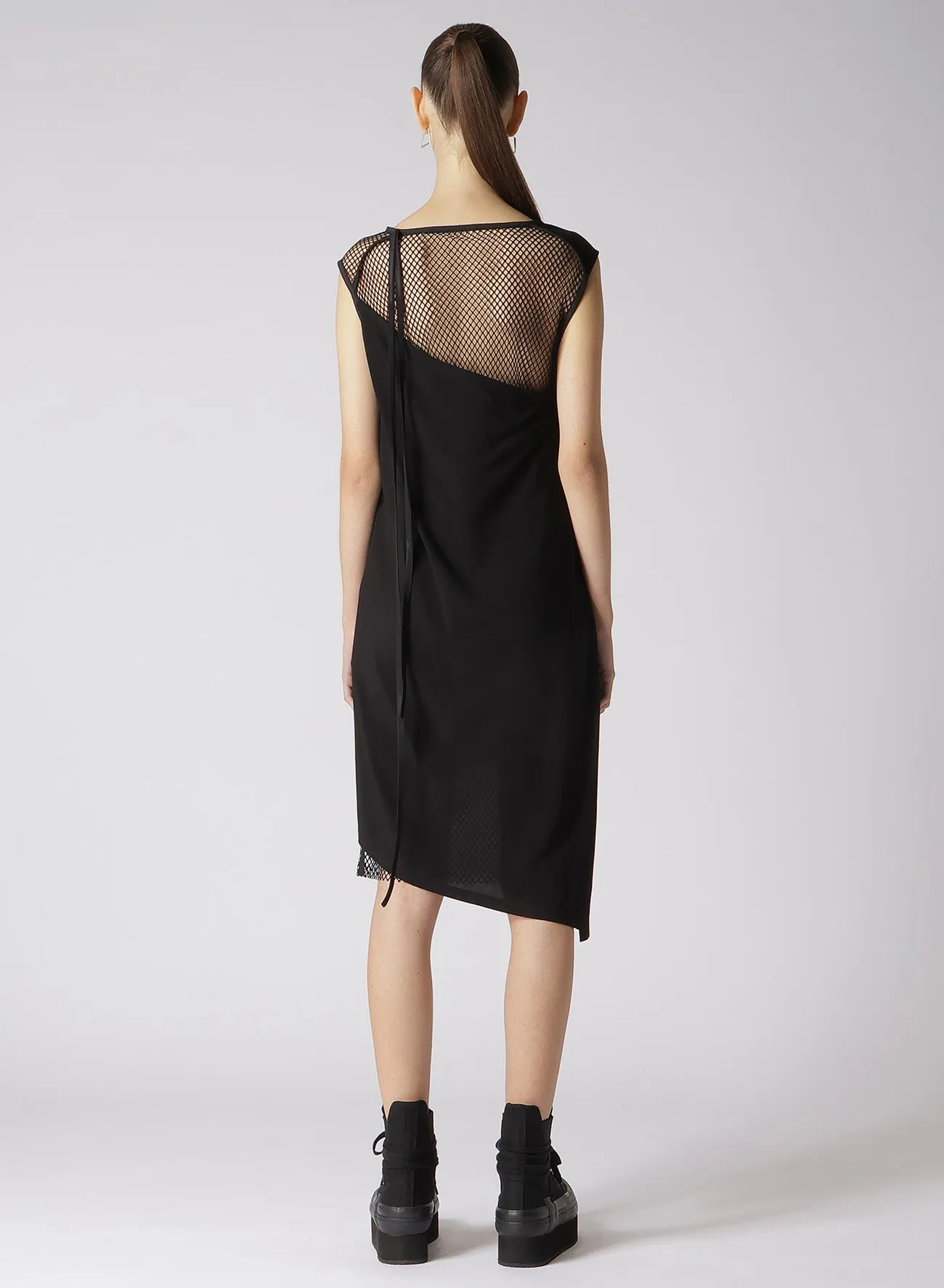 LAWN   MESH SLEEVELESS LAYERED DRESS