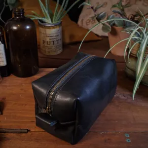 Leather Toiletry Bag – Black Edition