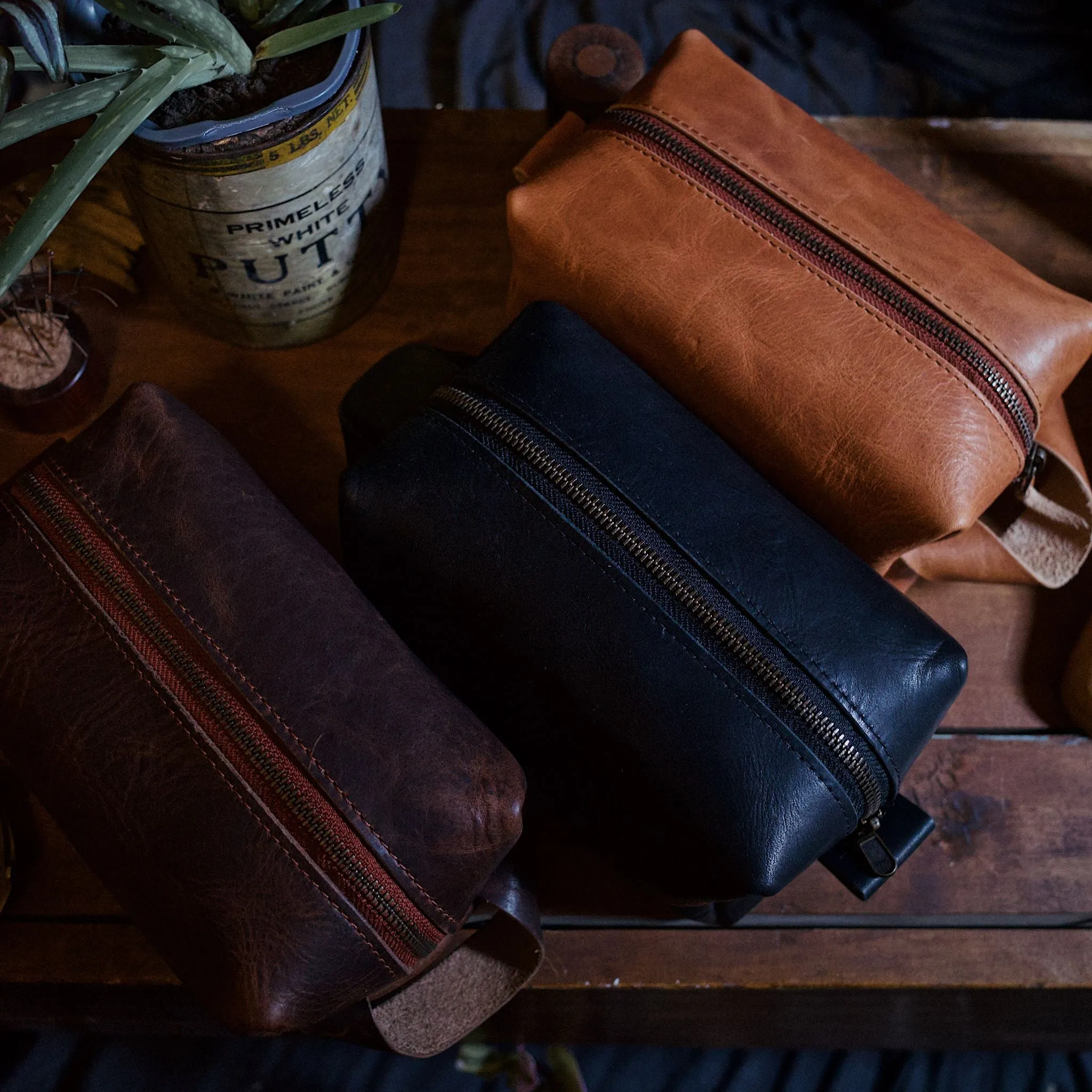Leather Toiletry Bag – Black Edition