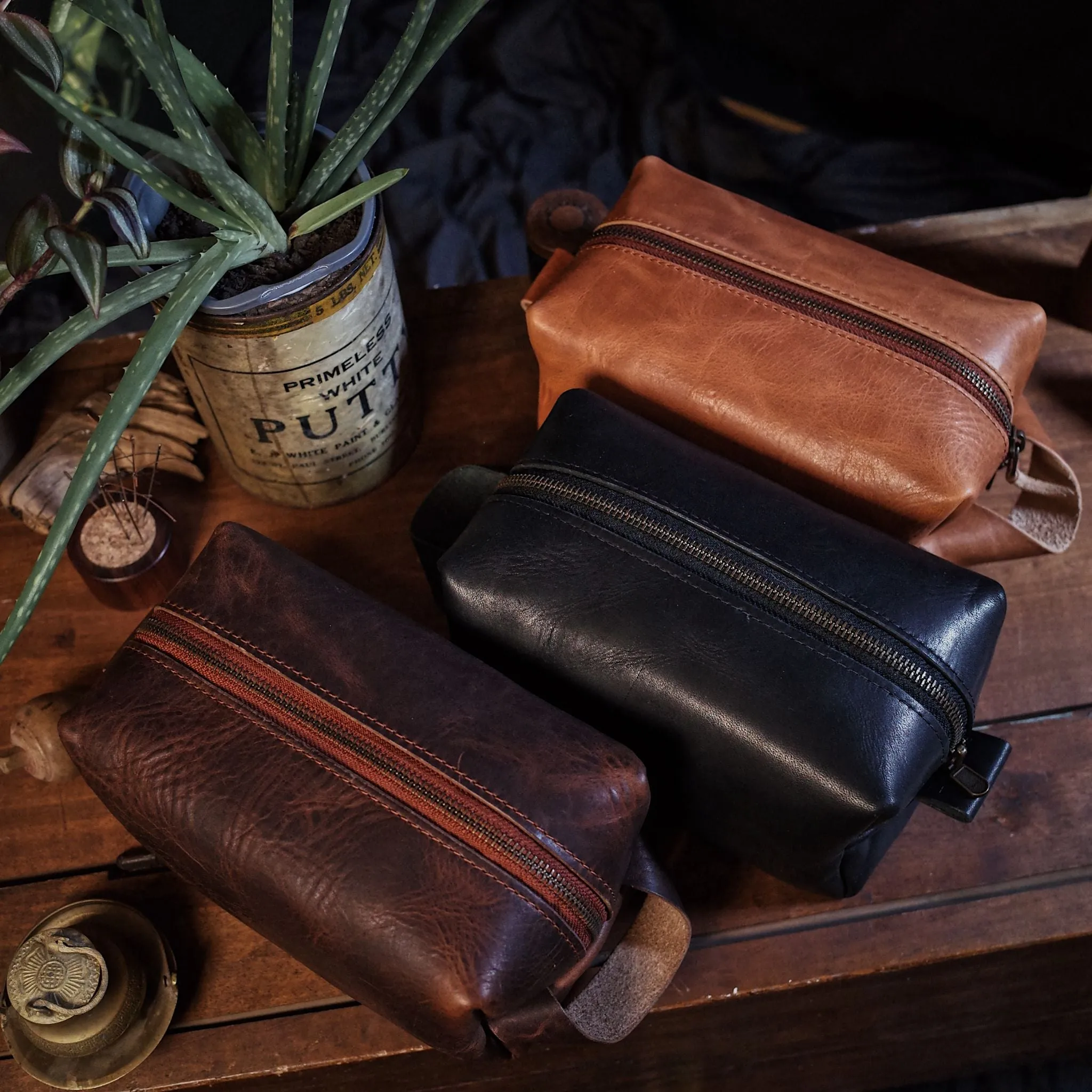 Leather Toiletry Bag – Black Edition