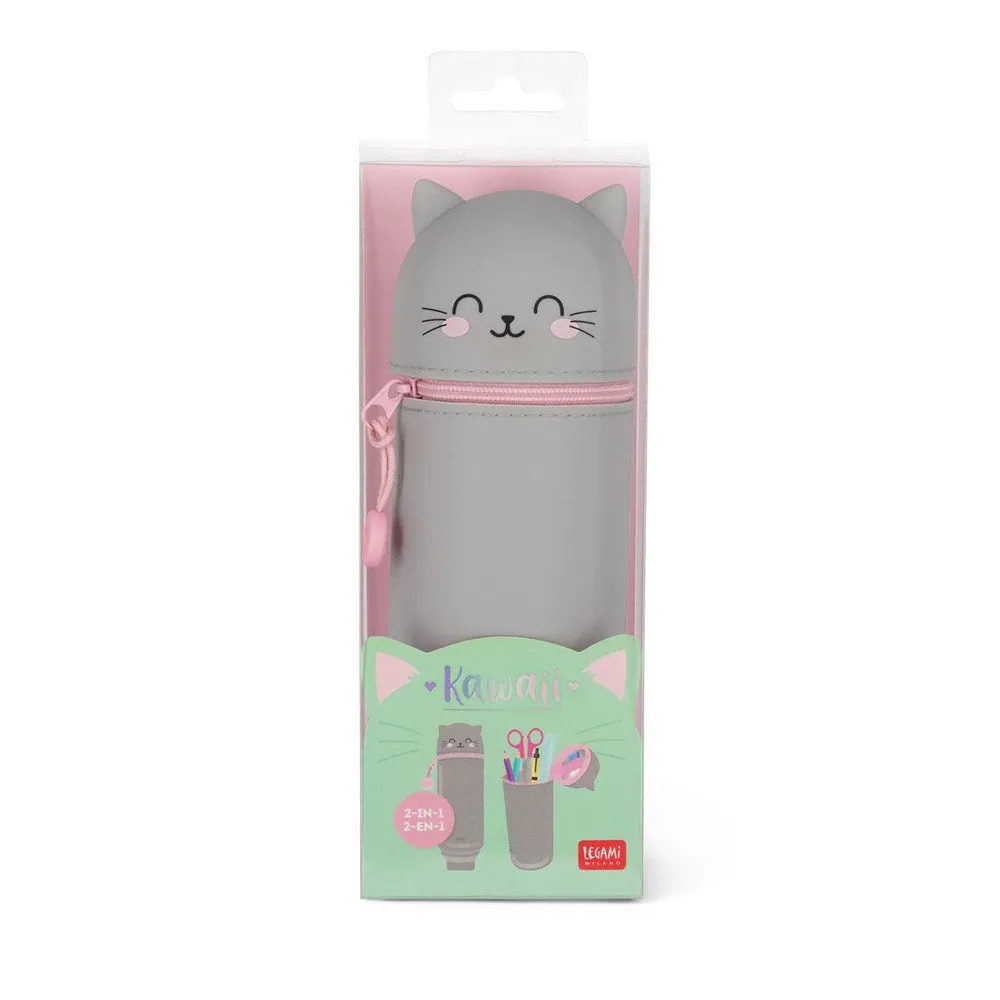 Legami: Kawaii 2 in 1 Soft Silicone Pencil Case Kitty Cat