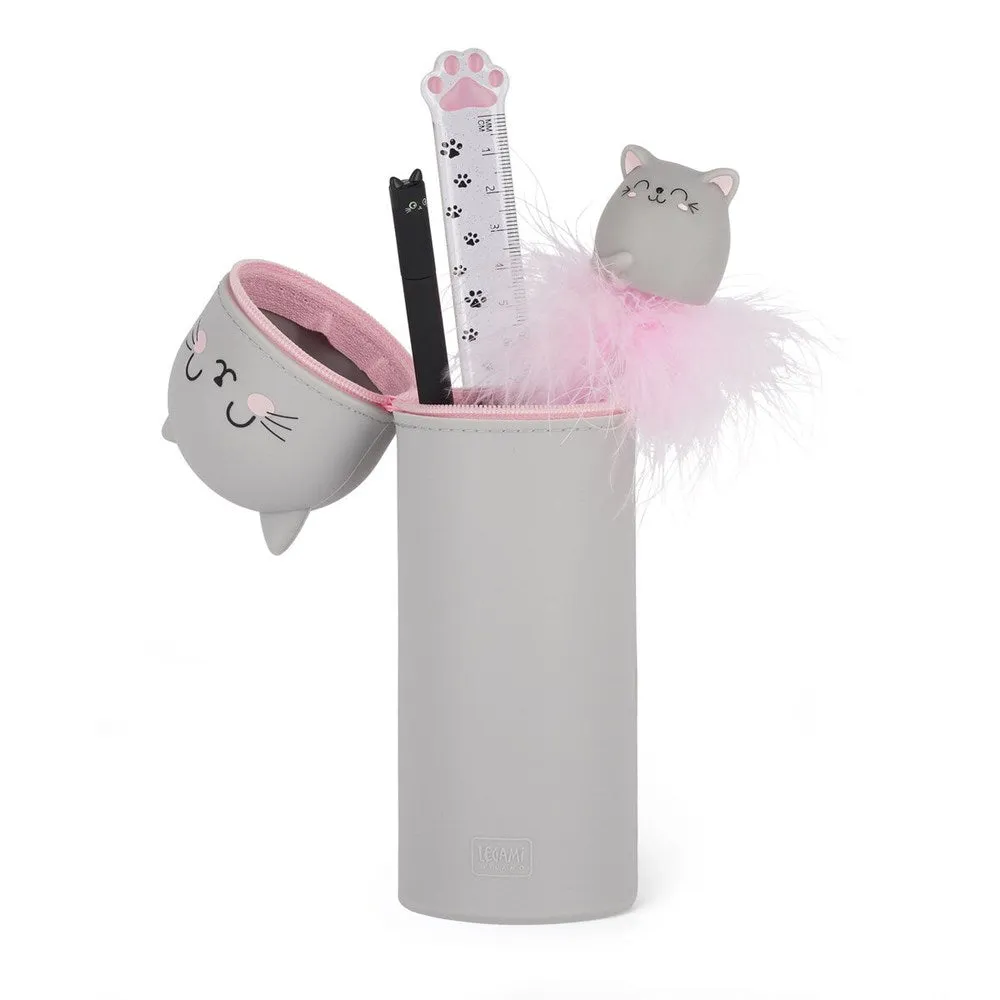 Legami: Kawaii 2 in 1 Soft Silicone Pencil Case Kitty Cat