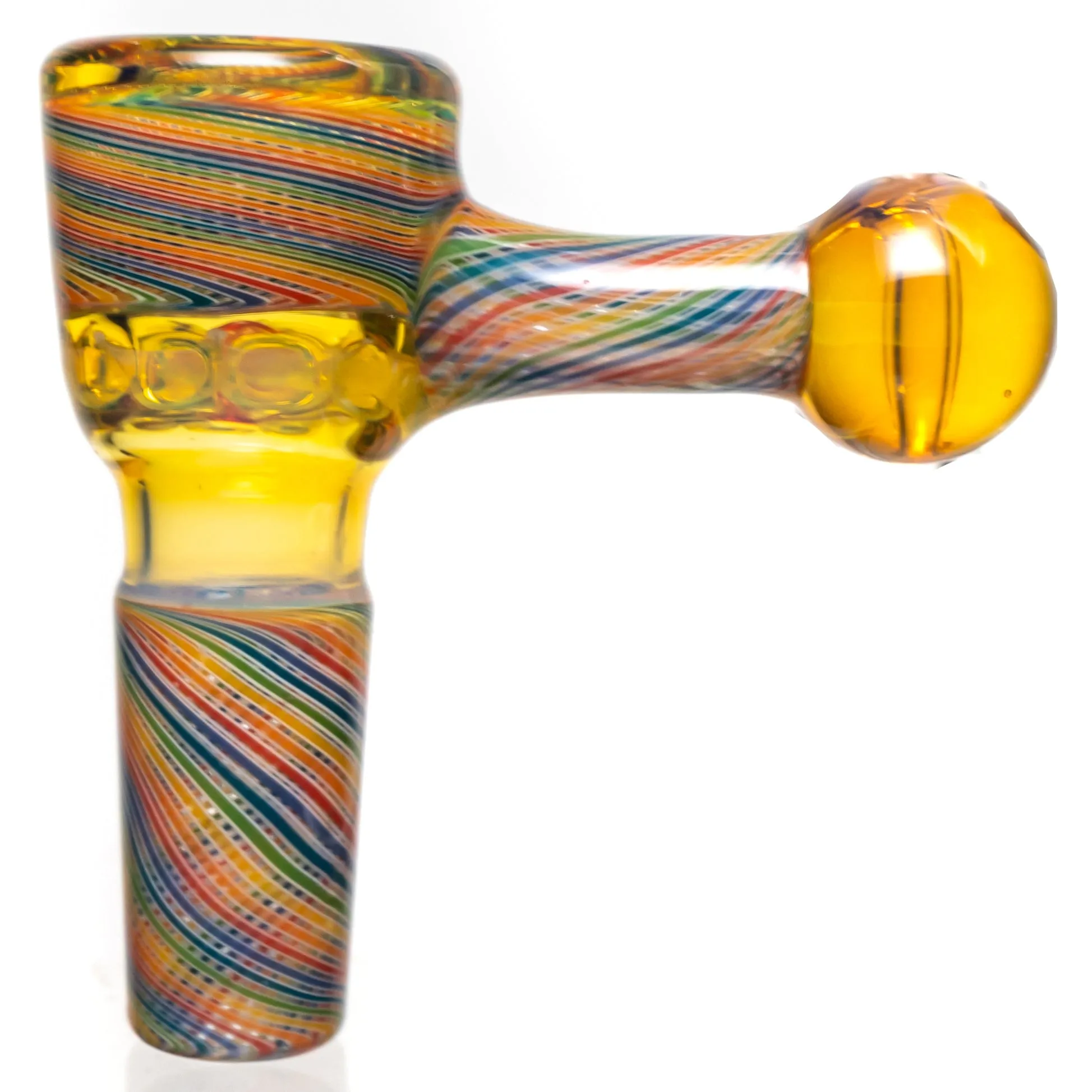 Leisure - Worked Disk Slide - 14mm - Striking Yellow w/ Rainbow Retti