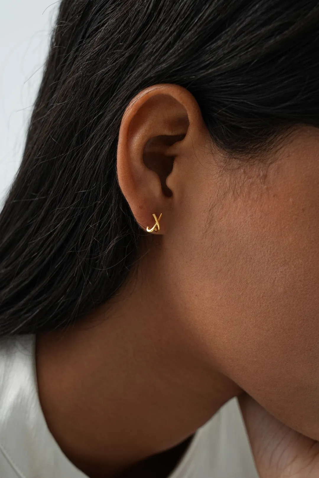 Liora X Gold Stud Earrings