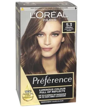 Loreal Paris Preference Infinia Permanent Color 5.3 Virginia Chestnut Brown