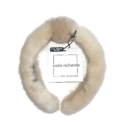 LR Mink Knotted Headband, CRM