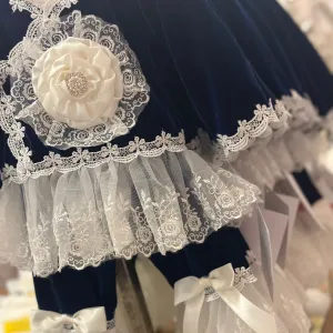 Lucia in Navy Blue Velvet