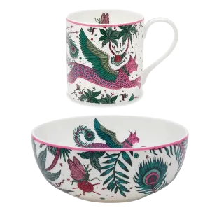 Lynx Mug & Bowl Breakfast Set