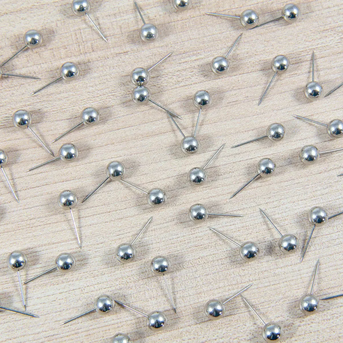Map Push Pins: Striking Silver - Metallic Finish
