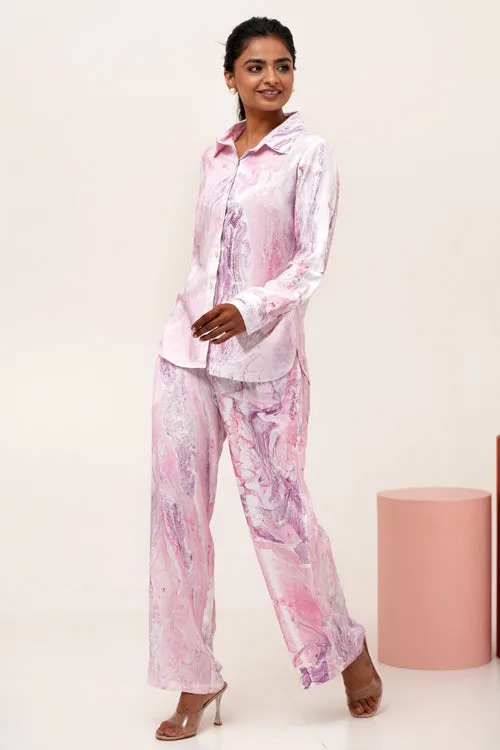 Marble Mirage Hand Marble Printed Co-Ord Set