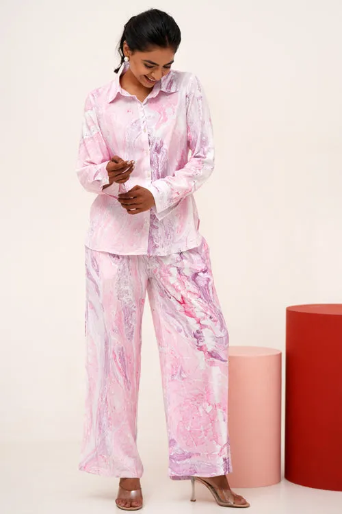 Marble Mirage Hand Marble Printed Co-Ord Set