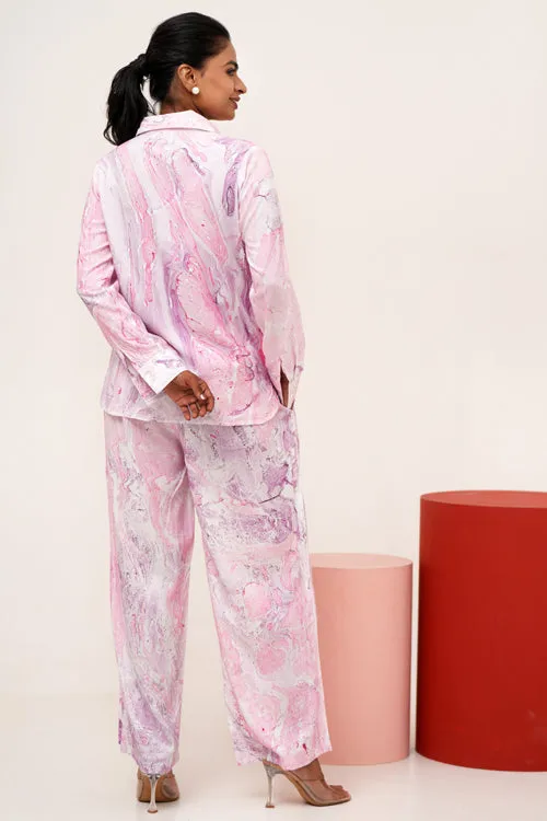 Marble Mirage Hand Marble Printed Co-Ord Set