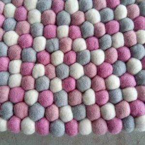 Marshmallow Delight Felt Ball Rug