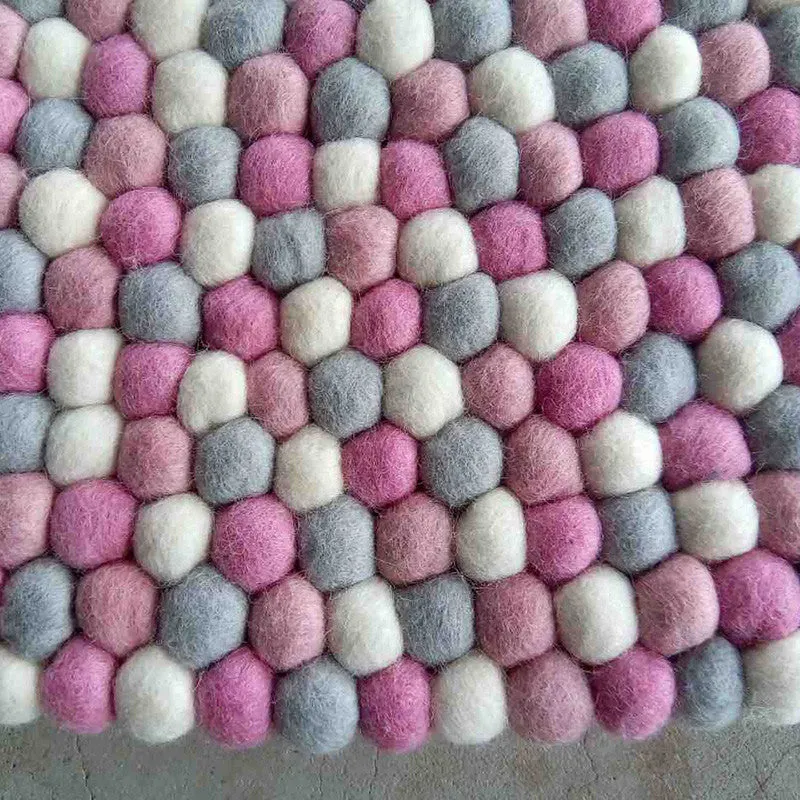 Marshmallow Delight Felt Ball Rug