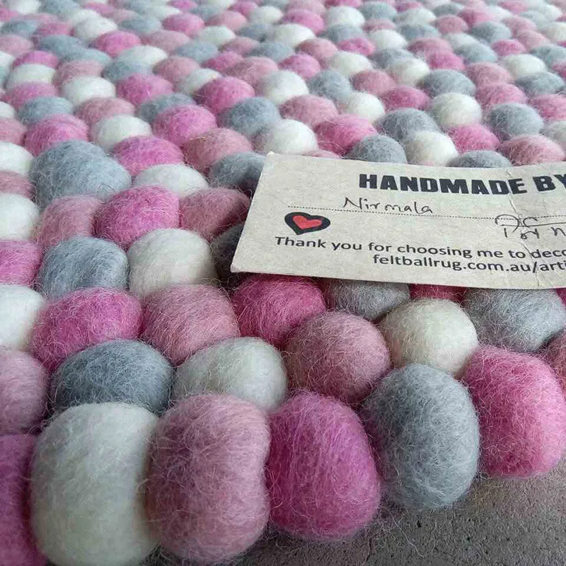 Marshmallow Delight Felt Ball Rug