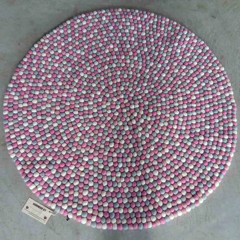 Marshmallow Delight Felt Ball Rug