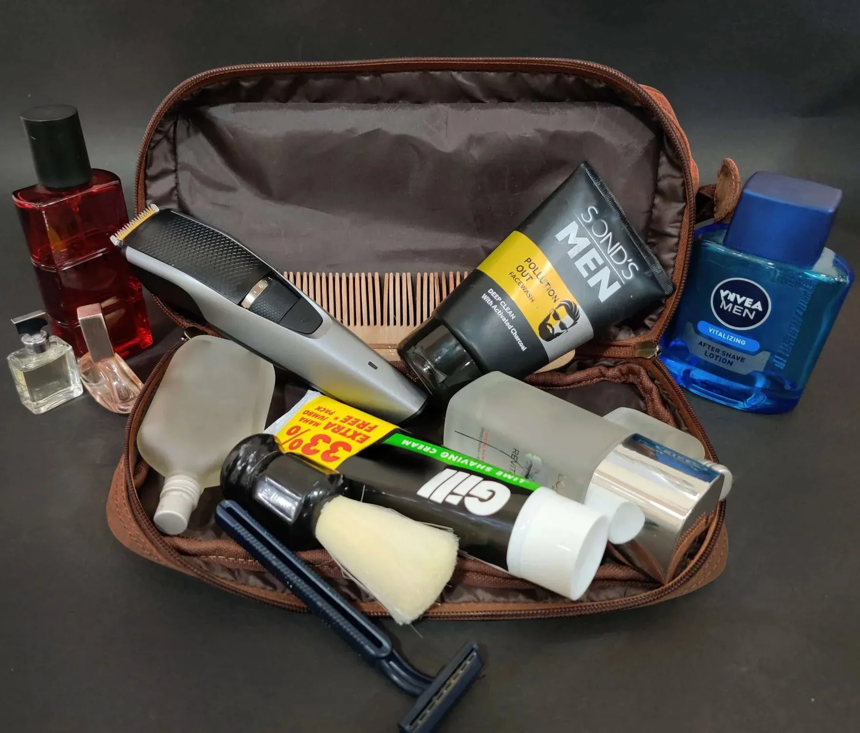 Megan Leather Travel Cosmetic Bag