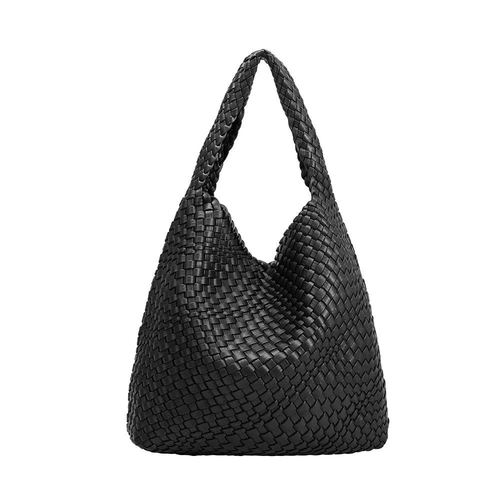 Melie Bianco - Johanna Black Recycled Vegan Shoulder Bag - Fast shipping