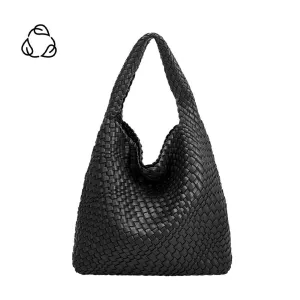 Melie Bianco - Johanna Black Recycled Vegan Shoulder Bag - Fast shipping
