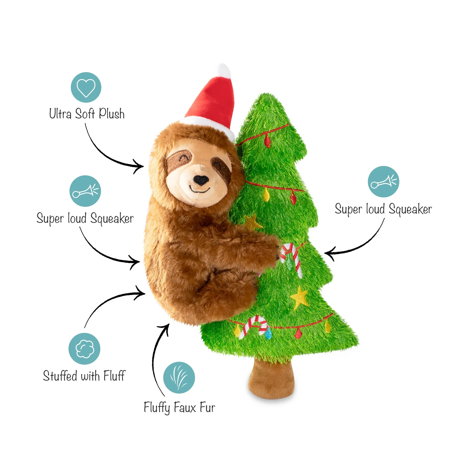 Merry Slothmas Squeaky Plush Toy