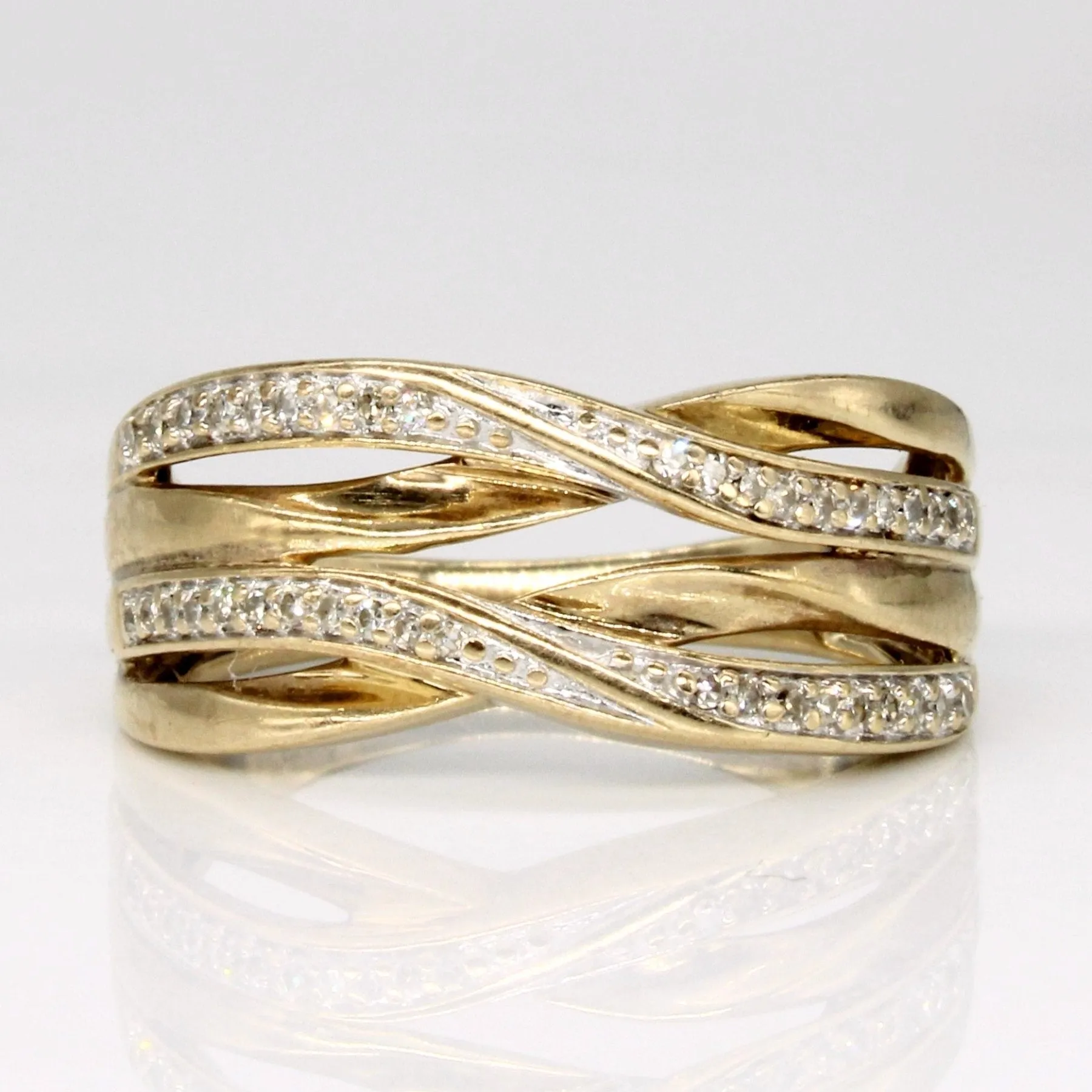 'Michael Hill' Diamond Overlapping Ring | 0.15ctw | SZ 6.5 |