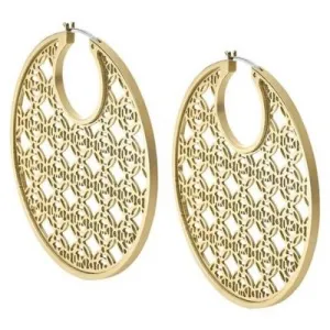 Michael Kors Gold-Tone Steel Monogram Heritage Large Hoops