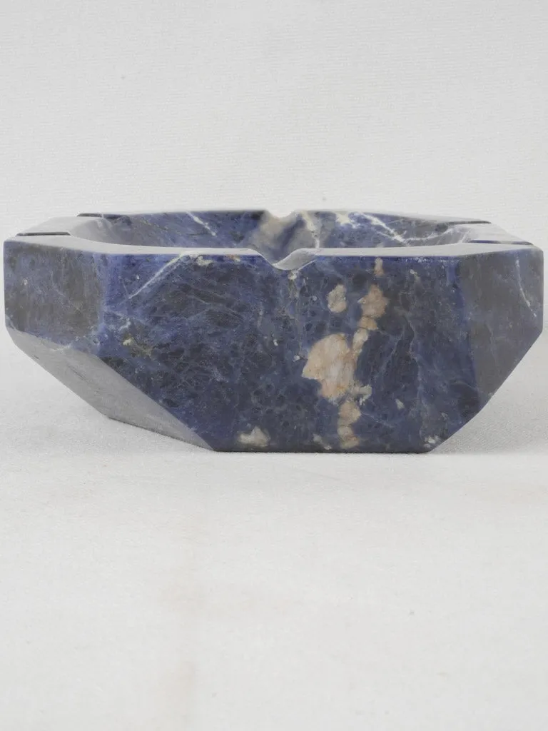 Mid-Century Sodalite Geometric Ashtray w/ Striking Veining 9¾"